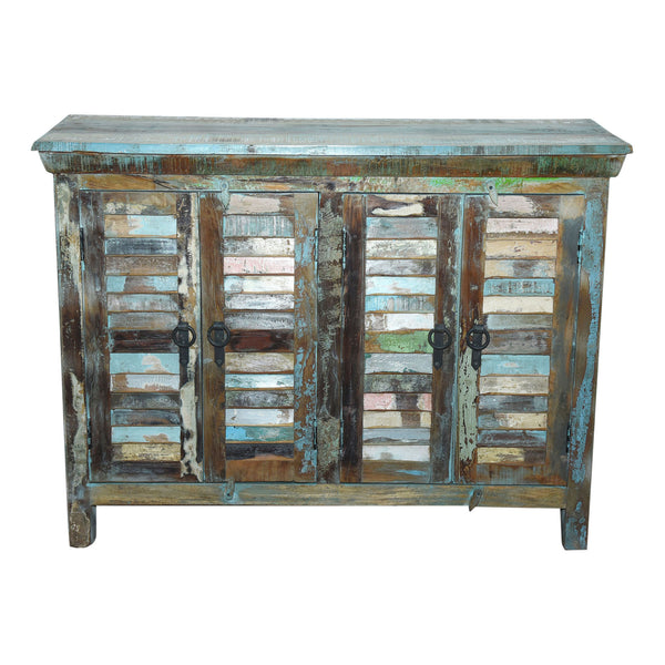 Marine Recycled 4 Louvered Door Sideboard