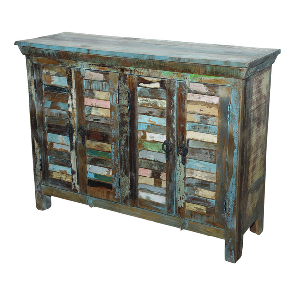 Marine Recycled 4 Louvered Door Sideboard