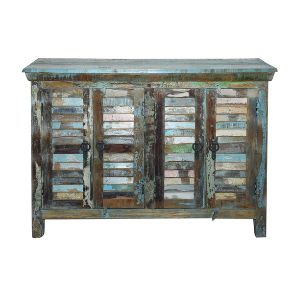 Marine Recycled 4 Louvered Door Sideboard