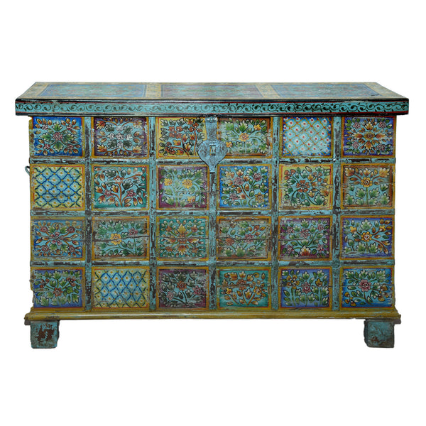 Antique Hand Painted Sideboard with Lift Up Lid