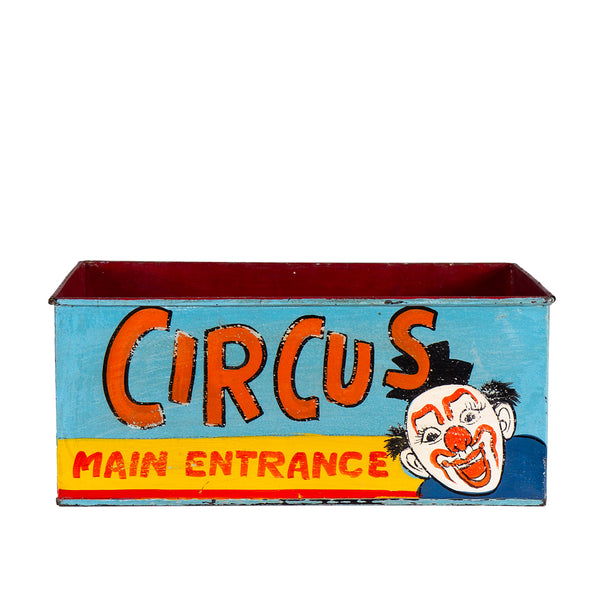 Hand Painted Circus Themed Iron Storage Box