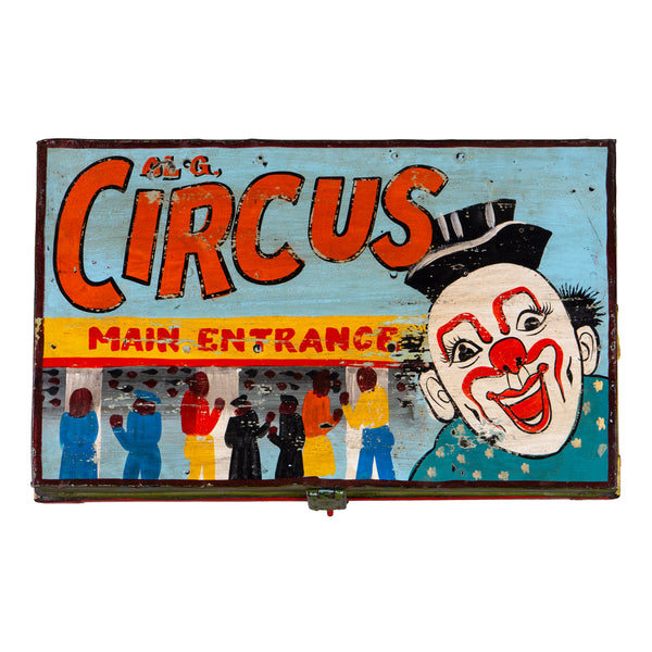 Hand Painted Circus Iron Trunk