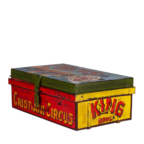 Hand Painted Circus Iron Trunk
