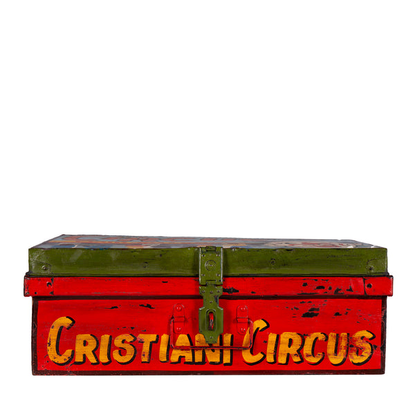 Hand Painted Circus Iron Trunk