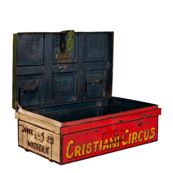 Hand Painted Circus Iron Trunk