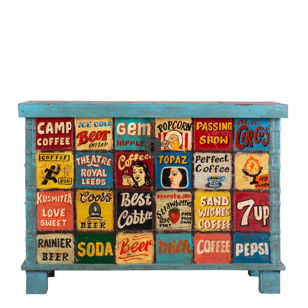 Hand Painted Vintage Ad Narrow Chest