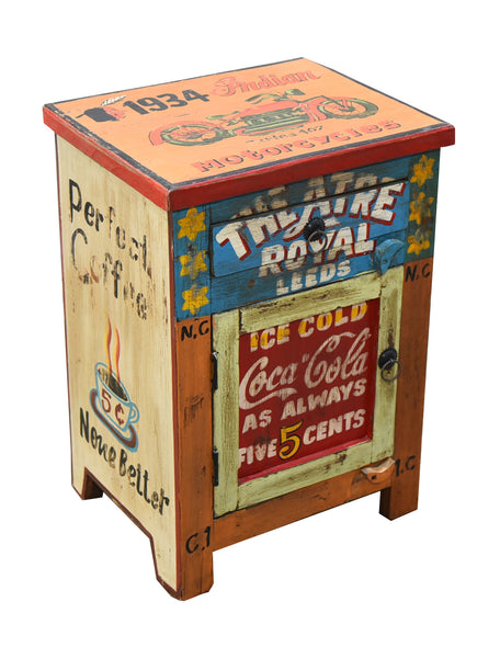 Hand Painted Vintage Bedside