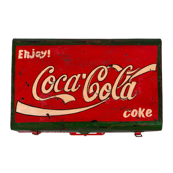Hand Painted Iron Trunk Coca Cola