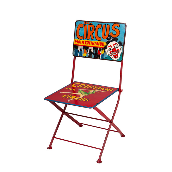 Hand Painted Iron Circus Folding Chair
