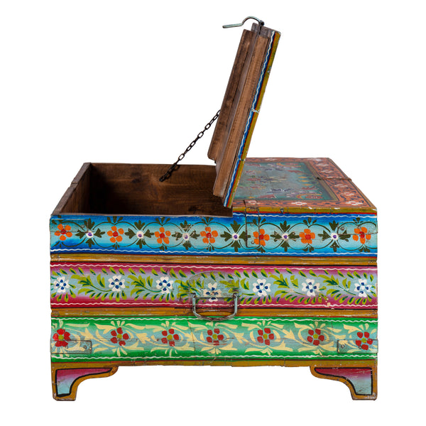 Vintage Hand Painted Coffee Table/ Storage Box