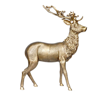 XL Deer Candlelight Holder in Antique Brass Finish 117cm