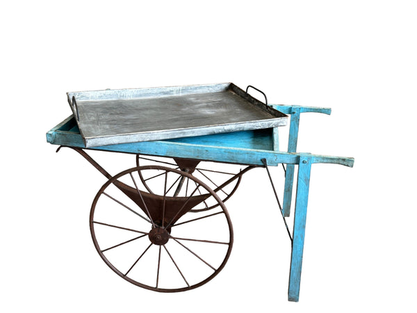 Iron and Wood Cart with Tray