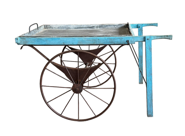 Iron and Wood Cart with Tray