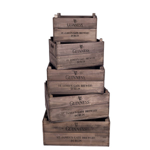 Set of 5 Nesting Apple Boxes - Guinness with Harp Logo