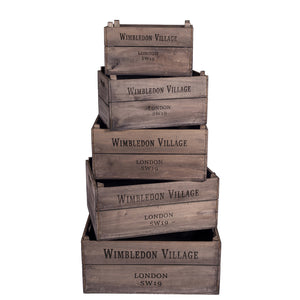 Set of 5 Nesting Apple Boxes - Wimbledon Village