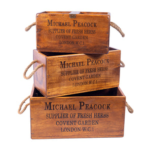 Set of 3 Nesting Rectangular Fish Boxes - Michael Peacock