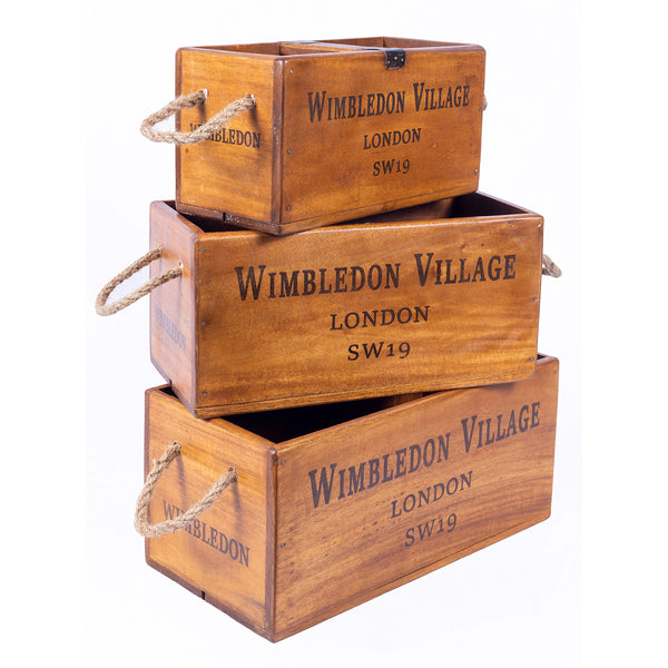 Set of 3 Nesting Rectangular Fish Boxes - Wimbledon Village