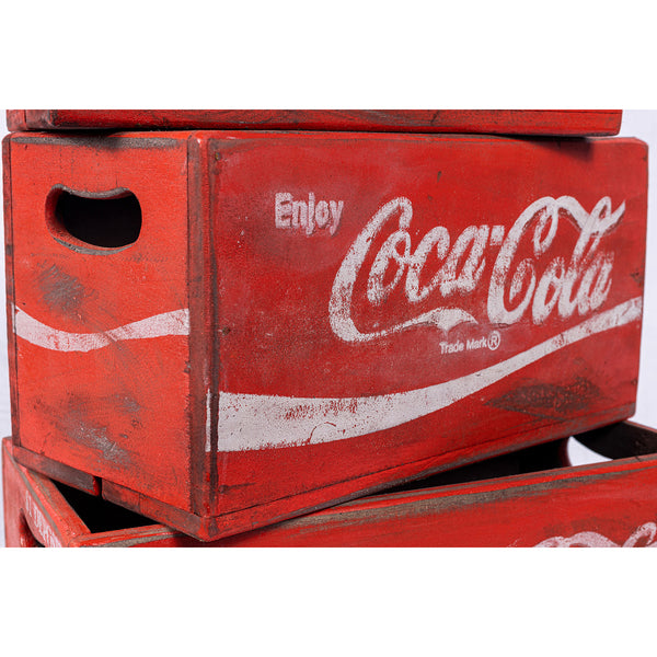 Set of 3 Nesting Rectangular Fish Boxes - Coca Cola