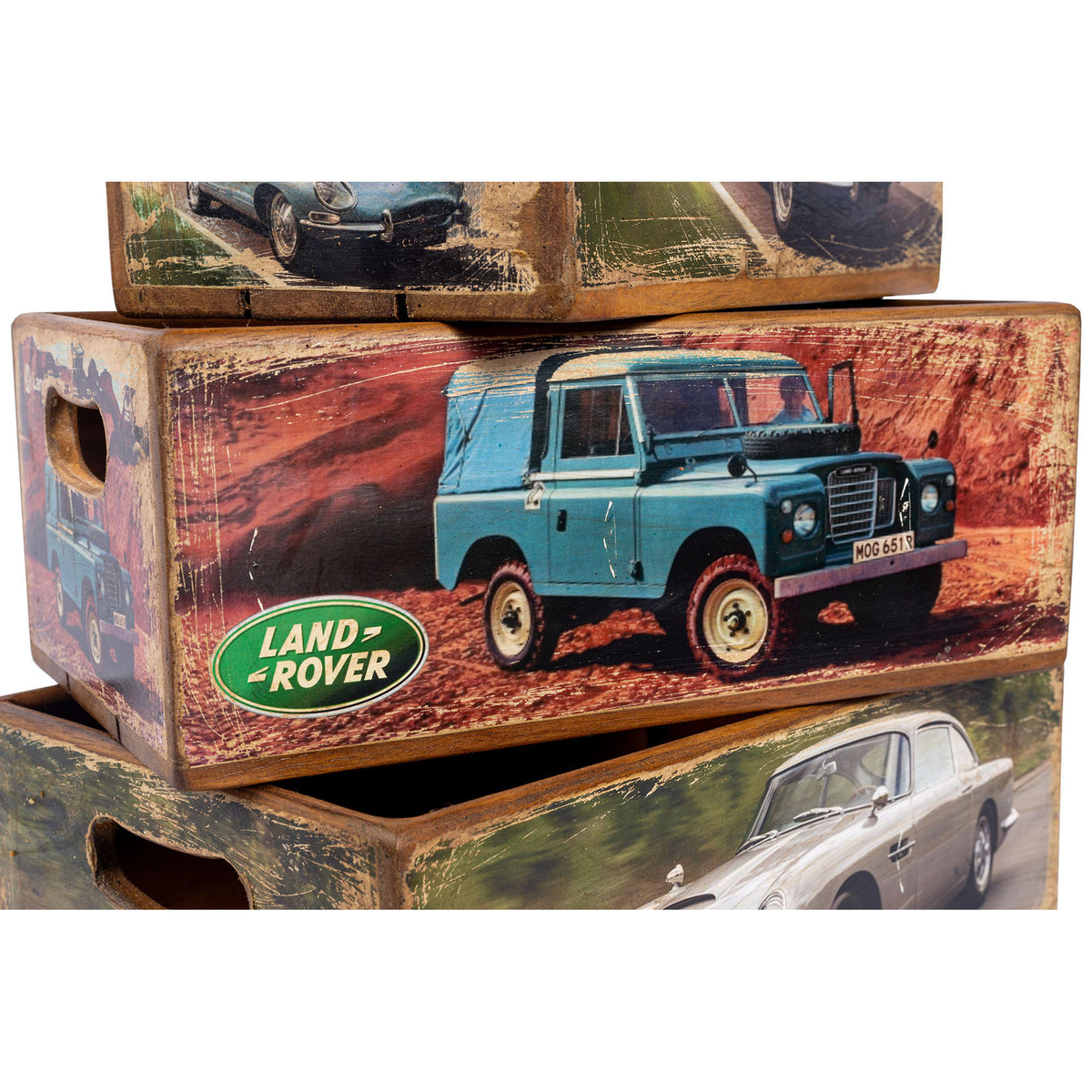 Set of 5 Nesting Shellfish Boxes - Antique Cars – Sarru Home