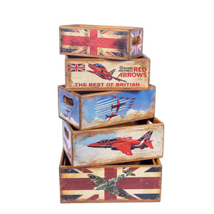 Set of 5 Nesting Shellfish Boxes - British
