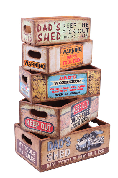 Set of 5 Shellfish Nesting Boxes - Dad