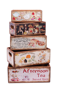 Set of 5 Shellfish Nesting Boxes - Delicious