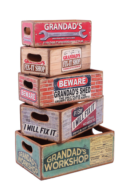 Set of 5 Shellfish Nesting Boxes - Grandad