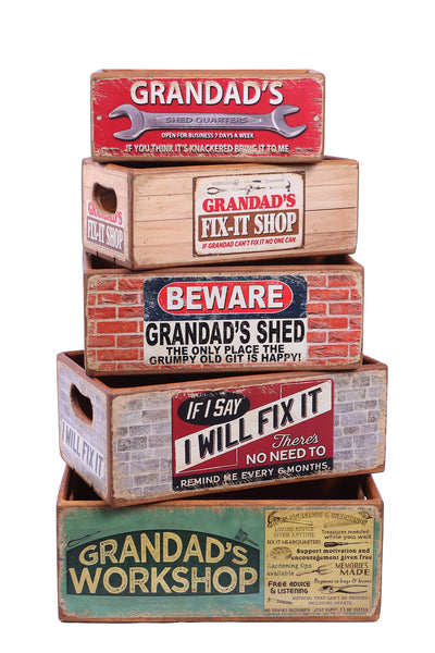 Set of 5 Shellfish Nesting Boxes - Grandad