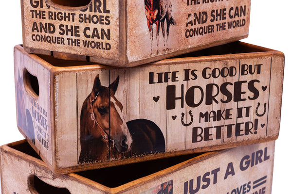 Set of 5 Shellfish Nesting Boxes - Horses