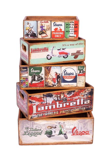 Set of 5 Shellfish Nesting Boxes - Lambretta