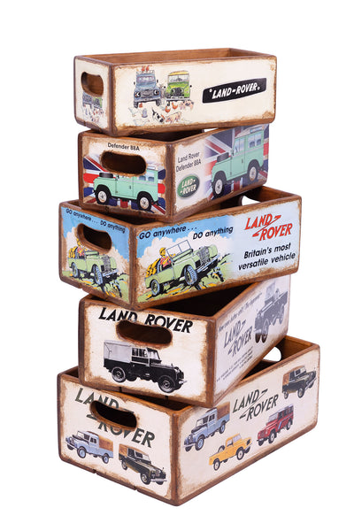 Set of 5 Shellfish Nesting Boxes - Land Rover Retro