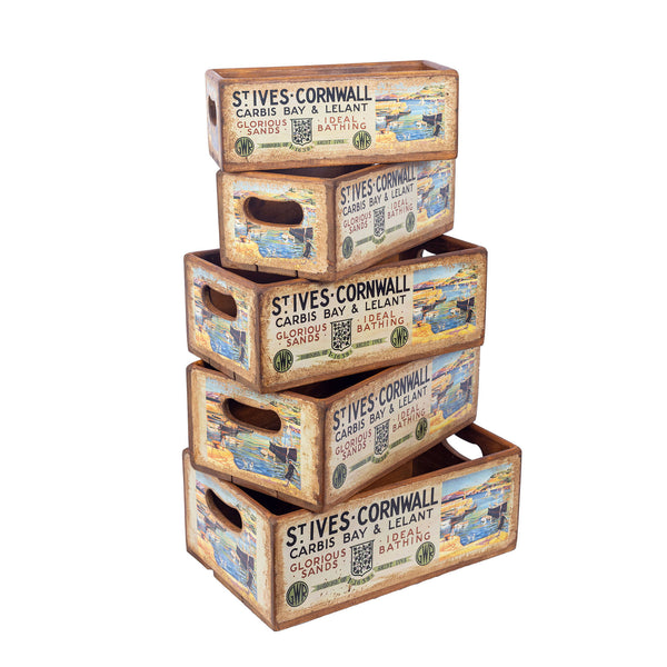 Set of 5 Nesting Shellfish Boxes - St Ives