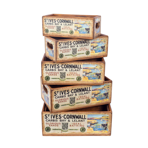 Set of 5 Nesting Shellfish Boxes - St Ives