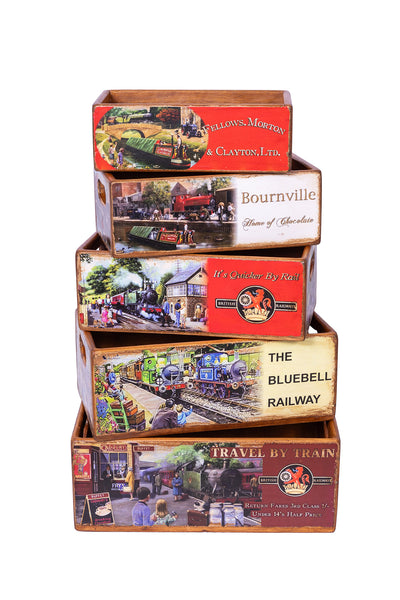 Set of 5 Shellfish Nesting Boxes -Train Locations