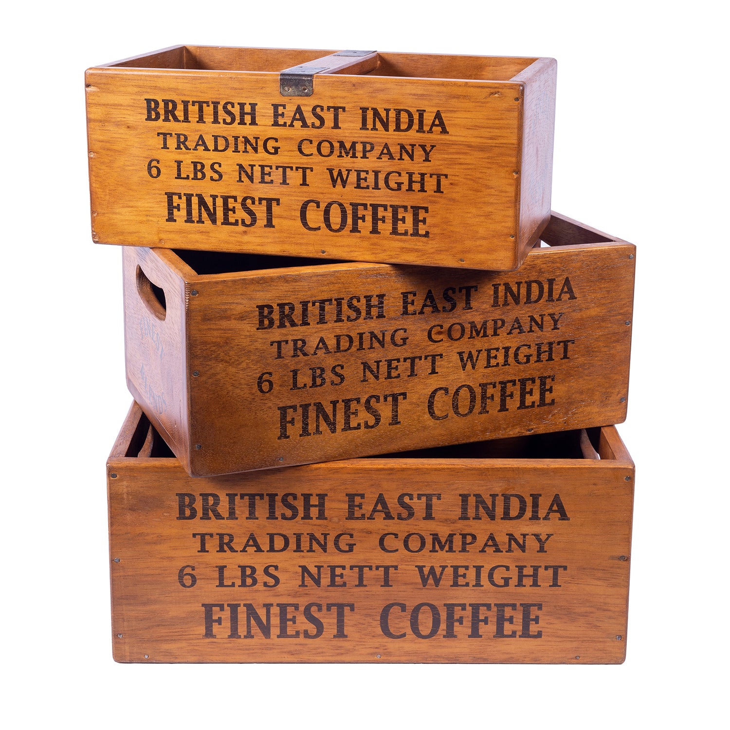 Set of 3 Large Nesting Vintage Boxes - British East India