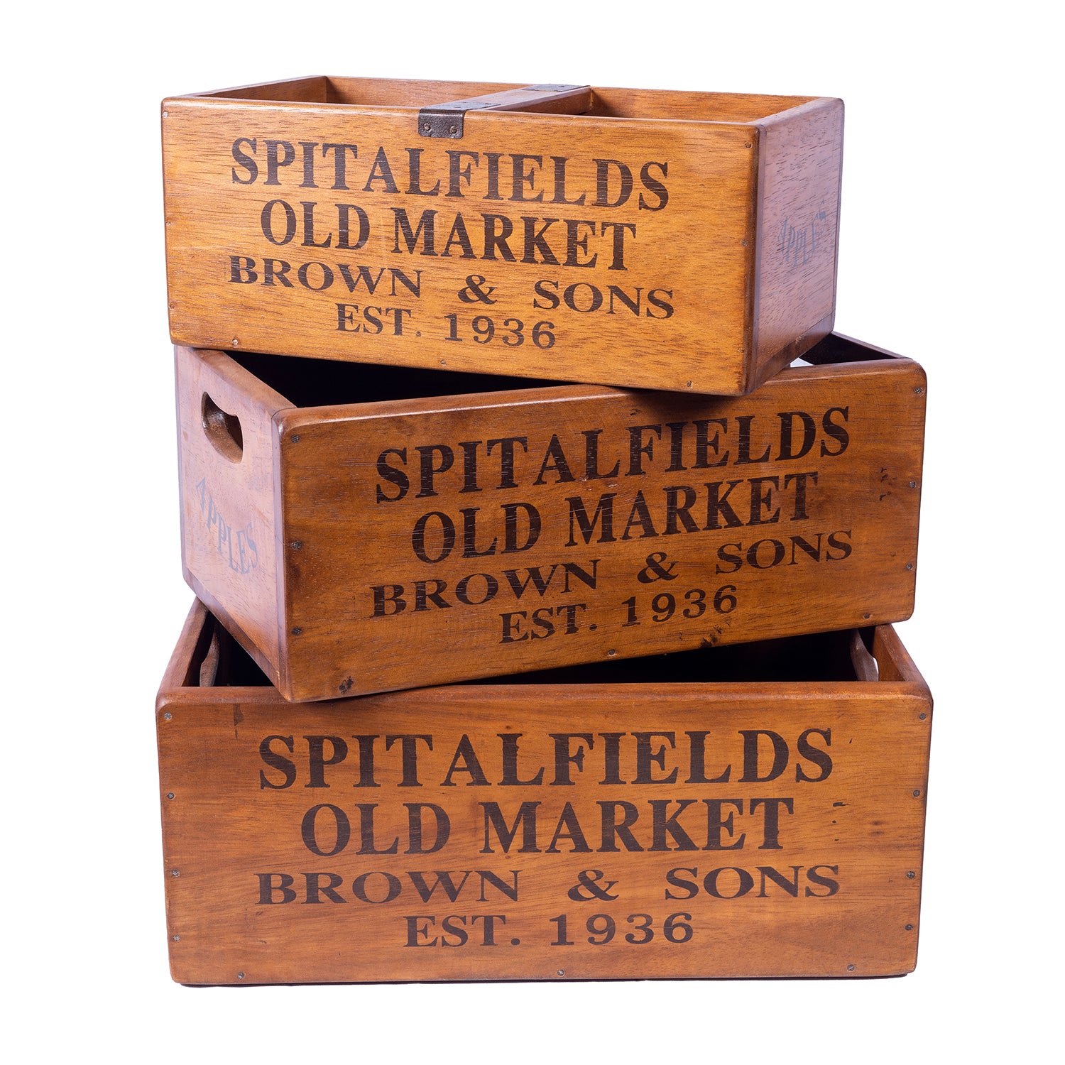 Set of 3 Large Nesting Vintage Boxes - Spitalfields