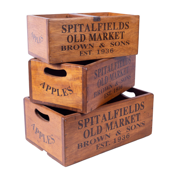 Set of 3 Large Nesting Vintage Boxes - Spitalfields