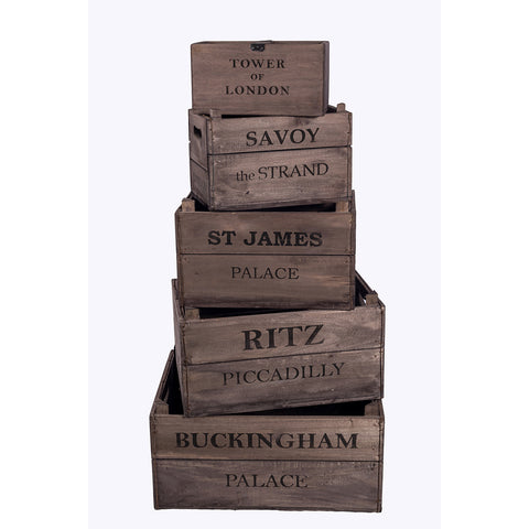 Set of 5 Nesting Apple Boxes  - London