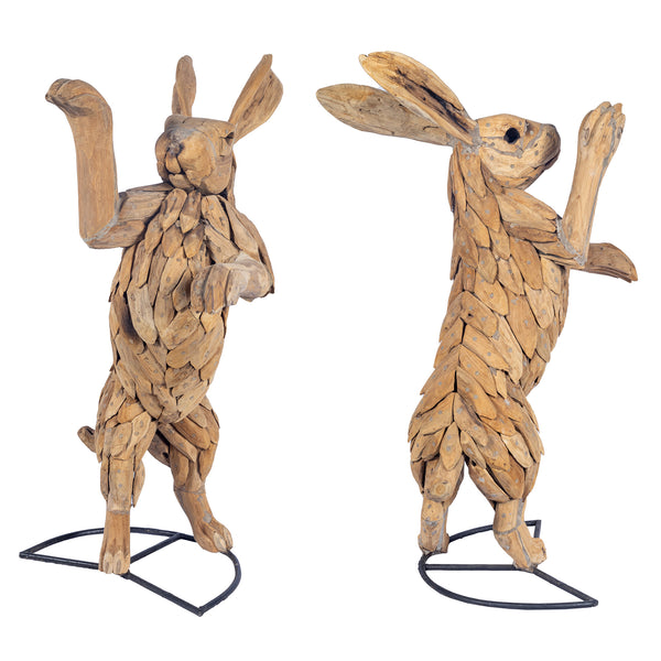 A Pair of Large Fighting Hares