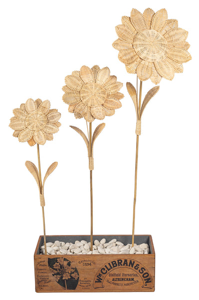 Sunflower Set of 3 with Bamboo Stick