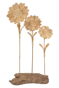 Sunflower Set of 3 with Bamboo Stick