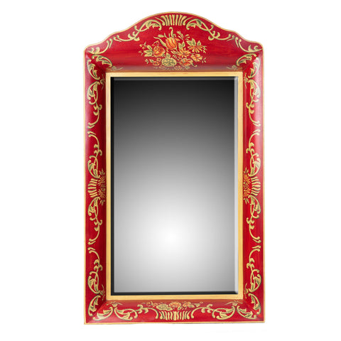 Red Floral Design Mirror