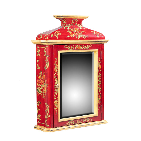 Red Floral Design Key Cabinet