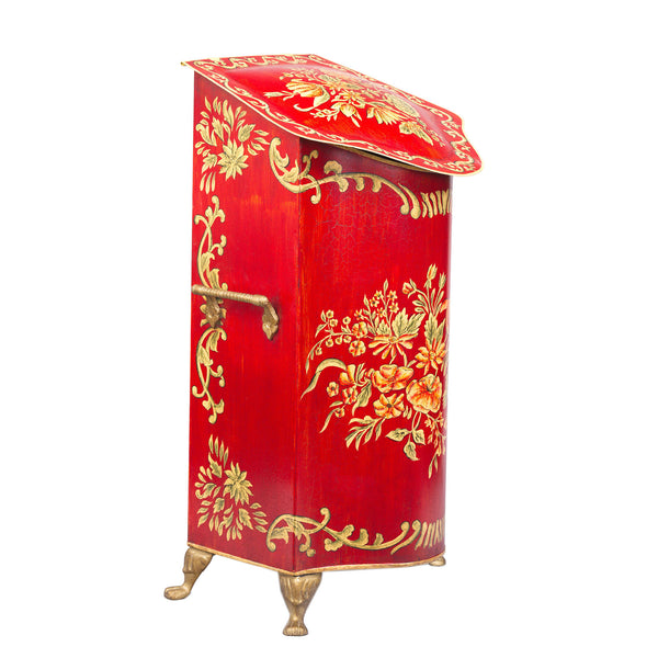 Red Floral Design Tall Decorative Box