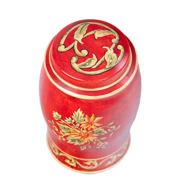 Red Floral Design Elephant Container