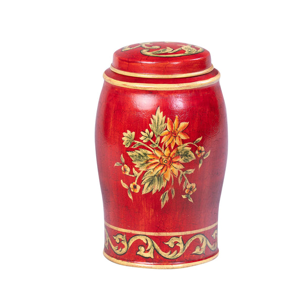 Red Floral Design Elephant Container