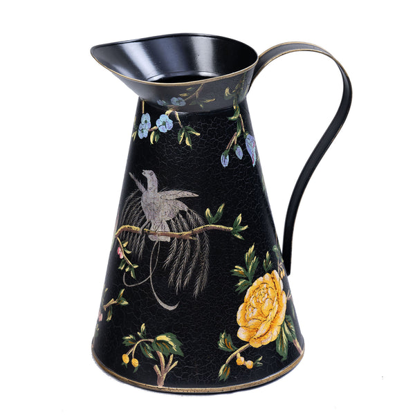 Black Lyre Bird Design Pitcher Jug