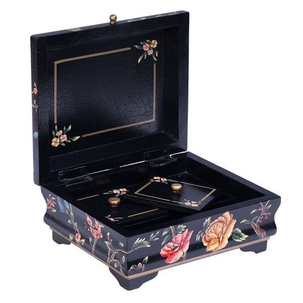 Black Lyre Bird Design Small Jewellery Box