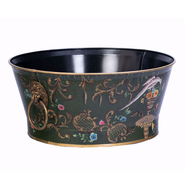 Green Fountain Design Round Bowl with Handles