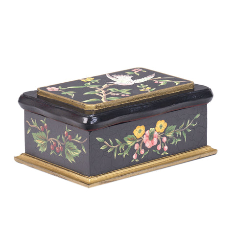 Black Lyre Bird Design Wooden Box